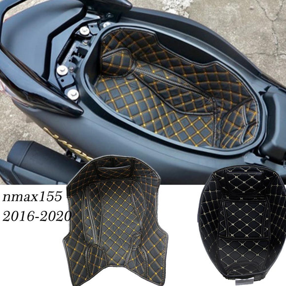 Motorcycle PU Leather Seat Bucket Pad nmax Rear Trunk Cargo Liner Protector Accessories for NMAX 155 nmax155 yamaha 2016-2020