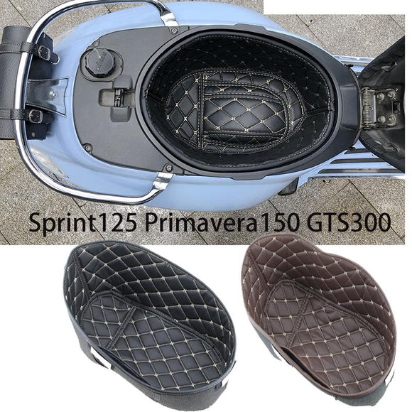 Motorcycle PU Rear Trunk Cargo Liner Protector Seat Bucket Pad for Vespa gts300 Sprint125  Primavera150 GTS 300 HPE accessories