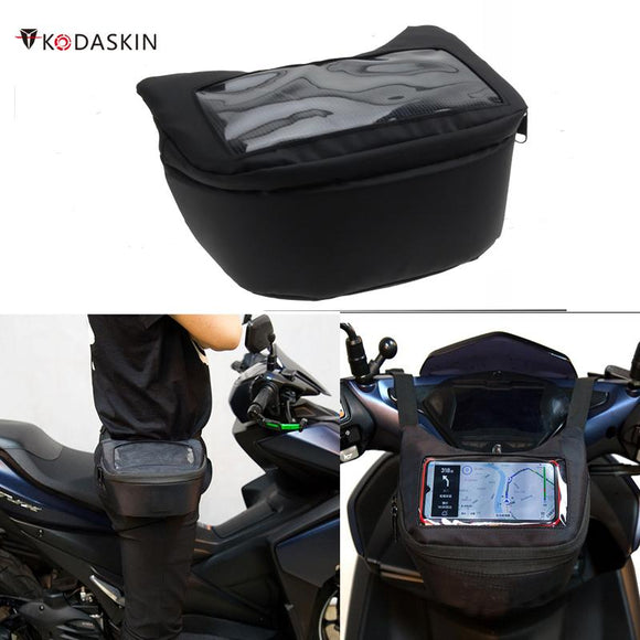Motorcycle Handlebar Bag Windscreen Bag Fuel Tank Bag Mobile Phone Touch Screen Earphone Bag for adv150 x adv750 pcx 125 150