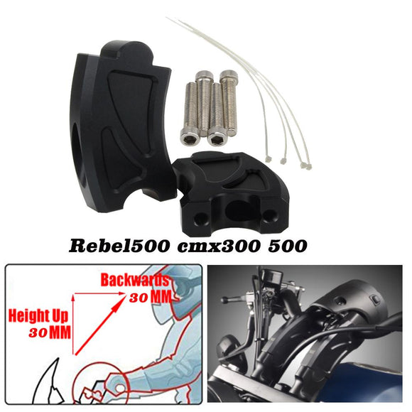 CMX500 Motorcycle Handlebar Riser Mount Clamp For Honda CMX500 Rebel500 CMX300 CMX 300 500 2020 High Lifter Risers Accessories