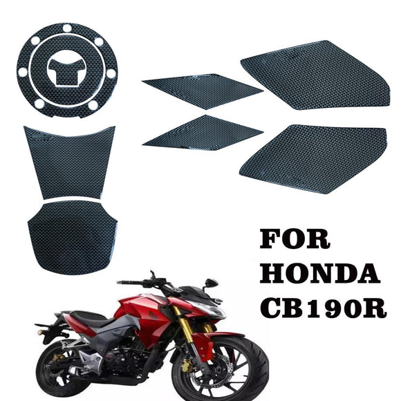 Kodaskin 3D Printing Carbon Fiber Side Decals Tank Pad Gas Oil Sticker Motorcycles Decoration Accessories for CB190R