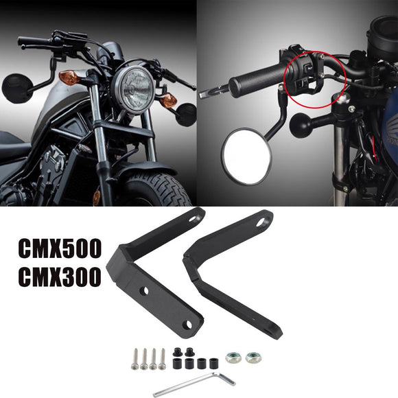 Rebel500 Motorcycle Handlebar Rear View Side Mirror Spotlight Bracket  Accessories For Honda CMX 500 300 Rebel 500 300 2020 2021
